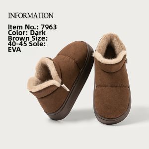 YUANGANG | Womens Winter New Thermal Fluffy High-Top Slippers