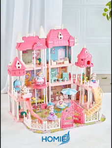 HOMIE Princess Fairy Tale DIY Dream Castle/Girl Play Large House Doll Building/CastleVilla FunnyDIY