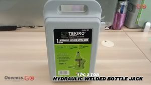 "TEKIRO - HYDRAULIC WELDED BOTTLE JACK 1 PC 2 TON" 2 TON HYDRAULIC WELDED BOTTLE JACK 1 PIECE