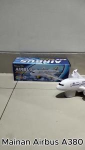 Mainan Anak Bayi Lampu Musik Miniatur Pesawat Terbang Airbus A380