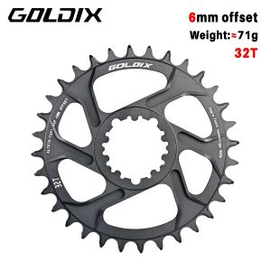 GOLDIX | GOLDIX Bicycle Chainring 0/3/6mm Offset Wide Narrow Teeth 30/32/34/36/38T Chainwheel for Sram 3-Bolt Single Disc Bicycle Crank