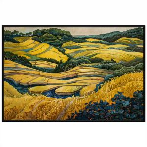 Tranh phong cảnh quê hươngcánh đồng lúa chín vàngphong cảnh ruộng bậc thang vùng miền núitranh treo tườngdán tường.CGI-470
