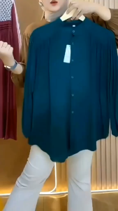 AMENA Blouse Kemeja Wanita Rayon Twill Premium Oversize | Korean Style Casual Kantoran Adem Elegan Trendy 2025