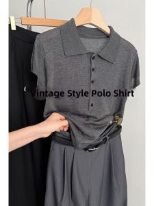 V.C.I | Professional Stylish Gray Tencel Knitted Polo Shirt