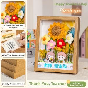 DIANDIANHUA | Handmade Teacher Gift with Sunflower and Preserved Flower