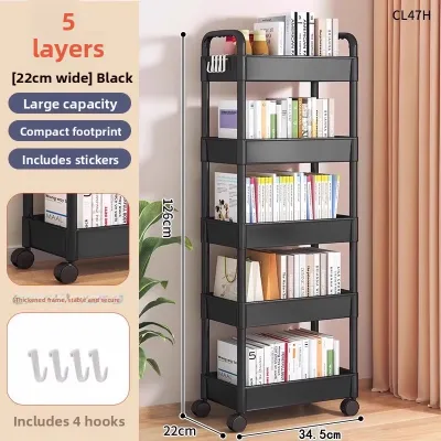 MINGZHIYIFAN | Multifunctional Movable Layered Snack Storage Cart