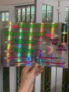 Bộ tem dán xe đạp Mountain Blaze Queen chữ xanh lá viền hồng hàng nhập Thái Lan chất lượng cao dành riêng cho dòng xe đạp giá bán cực tốt bán lẻ như bán sỉ