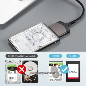 xiede | USB 3.0/Type C to SATA Cable Adapter for 2.5 inch SSD HDD External Hard Drive Adapter for 22 Pin Hard Drive Reader PC Accessorie