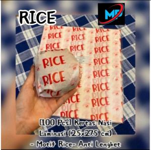Kertas nasi laminasi Motif Rice uk 25x27.5 cm ~ FOOD GRADE.( 50 PCS )
