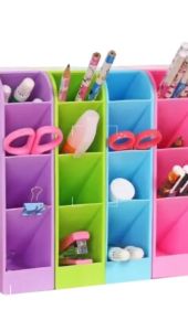 Tempat atk mini 4 sekat kotak alat tulis mini kotak aksesoris mini