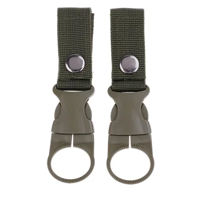2pcs Water Bottle Holder Climbing Carabiner Belt Backpack Hanger Hooks Clip Multifunction Water Bottle Nylon Webbing Buckle Hook