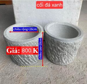cối đá xanh nguyên khối (LA VĂN HUYÊN) với đường kính chiều rộng=28cm. chiều cao=20cm cối kích thước lớn