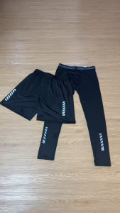 KAMB Celana Lari + Legging celana panjang Compression Short Active