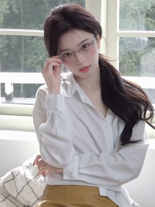 【 In Stock 】Fashion Oval Frameless Glasses Rope Knot Temple Design Sunglasses Versatile Celebrity-style Glasses Cermin Mata Tanpa Bingkai 无框眼镜