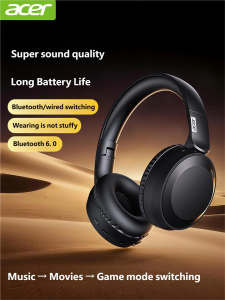 Acer | Acer OHR205 Wireless Headphones Bluetooth 6.0 Earphones Foldable Gaming Headset Sport Music Headphone 3.5mm Jack Original