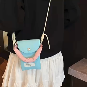 EERSHENSHI กระเป๋าสะพายข้างมินิกระเป๋าใส่โทรศัพท์มือถือแมทช์ลุคง่ายพิมพ์ลายตัวอักษรแฟชั่นแนวสตรีทรุ่นใหม่