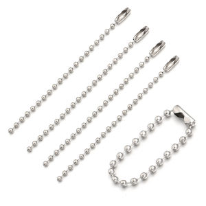 100pcs 8/10/12/15/20cm Rhodium Ball Bead Chains For DIY Keychain Dog Tag Chain Chain Label Hand Tag Jewelry Making Accessories