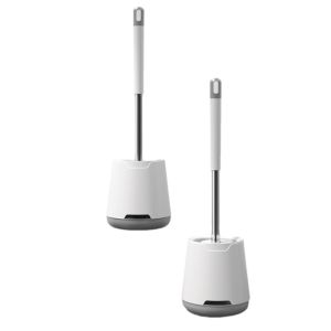 Wall Mounted Toilet Brush Silicone Long Handle Base Set Soft Rubber Bathroom Cleaner No Dead Corners Berus Tandas