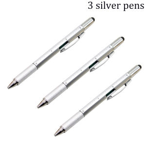 3Pcs 6 In1 Multifunction Ballpoint Pen with Handheld Tool Measure Technical Ruler Screwdriver Touch Screen Stylus Spirit Level