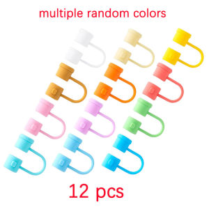 6PCS/12PCS/24PCS Silicone Straw Tips Cover Reusable Lids Colorful Straw Plug Dust-Proof Drinking Straw Cover Portable Silicone
