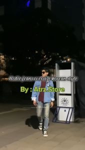 JACKET JEANS DENIM PRIA KUPLUK LOTTO LEMBUT / JACKET KOREA STYLE BAHAN DENIM MIX KOMBINASI LOTTO