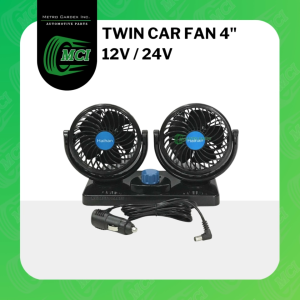 TWIN CAR FAN 4" TF-452 12V/24V Dual Fan For Truck Car 360 Rotation Cool 2 Speed Twin Fan