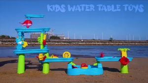 Water Table for Toddlers 3-5 | 3-Tier Kids Water Table for Outdoors Play | Kids Activity Table Toddler Sand Table with Rain Showers Splash Pond for Boys Girls