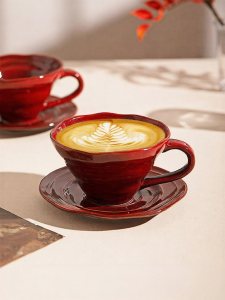 MODERN SWEETHOME | Red Ceramic Mug For Drinking