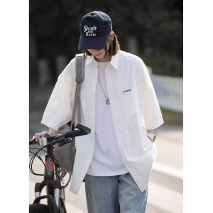 Loose Fit Short Sleeve Casual Shirt Mens Summer Thin Style Cityboy Teenager Fashion Thin Shirt Japanese Style Loose Shirt