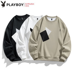 Playboy Mens Spring and Autumn Long Sleeve Sweater Loose Relaxed Popular Youth Sweater