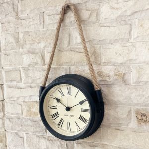 American Country Style Clock Metal round Shape Living Room Decor Super Silent Hanging Clock Simple Modern Quartz Clock Table