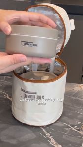 Rantang Kotak Makan Lunch box bulat Stainless Steel anti bocor R46