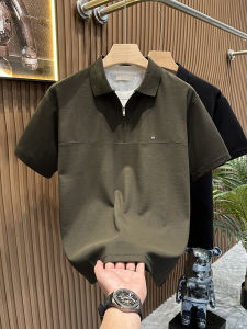 Mens Heavyweight Polo Shirt Short Sleeve Breathable Wide Shoulder T-Shirt American Style Tagkita Brand Polyester Fiber Cool Feeling