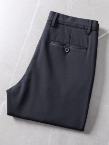 Silky Draping Anti-Wrinkle Mens Business Casual Thin Leggings Long Pants Spring Summer Straight Tube Fashion City Style
