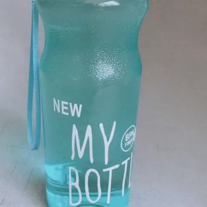 550ml Plastic Water Bottle Portable Sports Cup With Anti Drop Rope Outdoor Water Container Color Transparent Pet Flip Cover