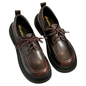 MIFEI | Thick Sole Lace-up Loafers Large Size