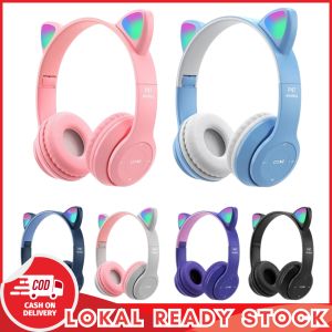 Cat Headphone P47 P47m Folding WIFI Wireless Bluetooth Headphone 5.0 Cat Ear Headset For SmartPhone Tablet Eaphone
