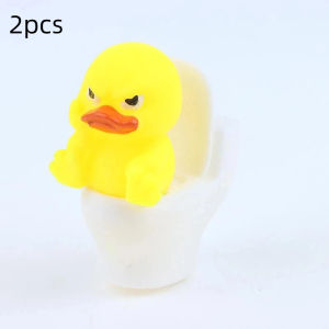 Creative Cartoon Toilet Duck Kawaii Statue Eco-Friendly Resin Ornament for Office Desk Car Bedroom Bathroom Decor