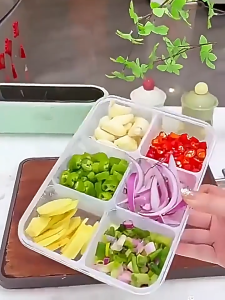 4/6 Grids Frozen Meat Storage BoxFood Grade Freezer Containers With Vented LidPortion Control For Fridge Organization