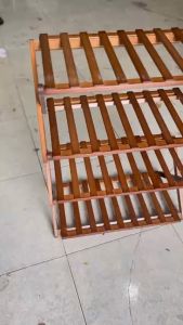 Giá Kệ Để Giày Dép 4 Tầng Gỗ Tre Hiện Đại Sang Trọng Hình ZicZac Có Thể Gấp Gọn