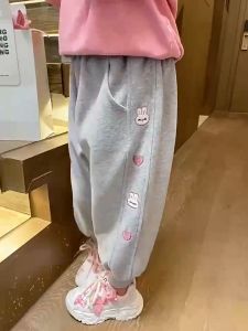 BABYFINE กางเกงเด็กผญ8 12 กางเกงเด็กผู้หญิง การออกแบบลวดลายที่ทันสมัย สาวฤดูใบไม้ร่วงอบอุ่นหนาแฟชั่นเกาหลีกางเกงขายาว2489