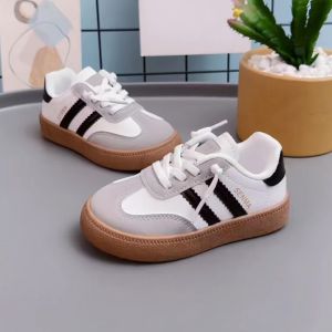 【On Hand】 White Shoes For Kids Boys Rubber Shoes Korean Baby Shoes Fashion Sneakers 1 To 6 Years Old