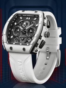 Multifunctional Mens Quartz Watch Automatic Barrel Shaped Mark Fairwhale Whale Series Rubber Band Fashionable Art IP Coated