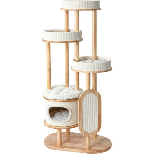 Cây Mèo có Giường và Cột Mài Móng Gỗ Honeypot Cat