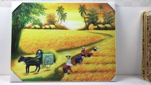 Tranh in sơn dầu VTC Cánh đồng lúa vàng LunaCV-0458 60 x 45 cm