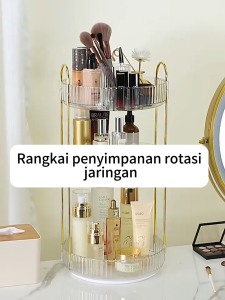 Olhome Rak Aqua Gelas Estetik 3 Lantai Rak Serbaguna Tempat Kosmetik Tempat Aqua Gelas Estetik Mewah