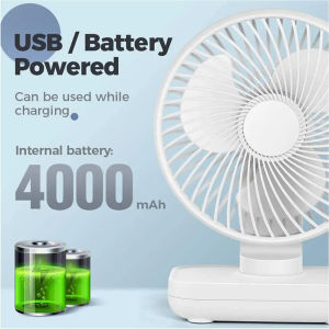 House Life Mini USB Desk Fan Portable Small Table Fan 4 Speeds Desktop Fan Chargeable Personal Fan Quiet For PC Summer Bedroom Home Travel