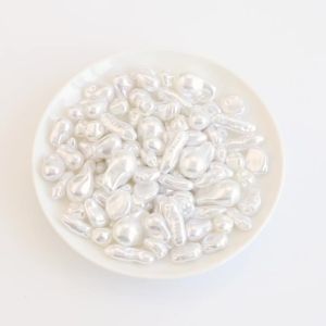 20pcs/lot White ABS Imitation Pearl Beads Irregular Loose Spacer Beads For Jewelry Making DIY Necklace Bracelet Accessories