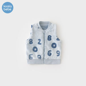 Áo Vest Lông Cừu Dày Dễ Thương Koala Nose Baby Vest Mùa Đông Ngoài Trời Ấm Áp Bằng Vải Nỉ Polyester Cho Bé Trai Và Bé Gái