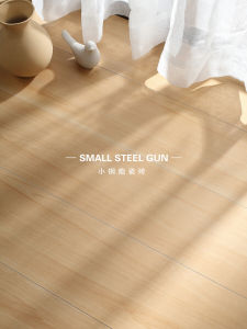 Japanese Cream Style Flat 200x1200 Wood Grain Tile Guest Restaurant Bedroom Kitchen Non Slip Abrasion Resistant Floor Tile